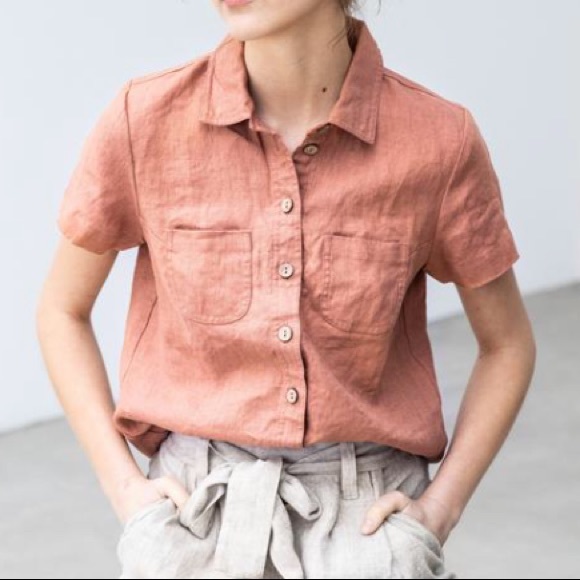 NotPerfectLinen Tops - NotPerfectLinen Button-Up Shirt - EUC